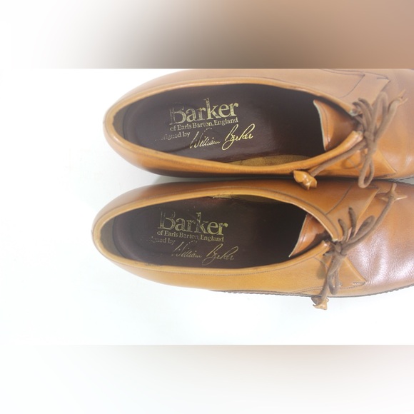 Barker of Earls Barton England Caramel Leather Oxford Shoes Womens Tan Brown - Picture 6 of 10